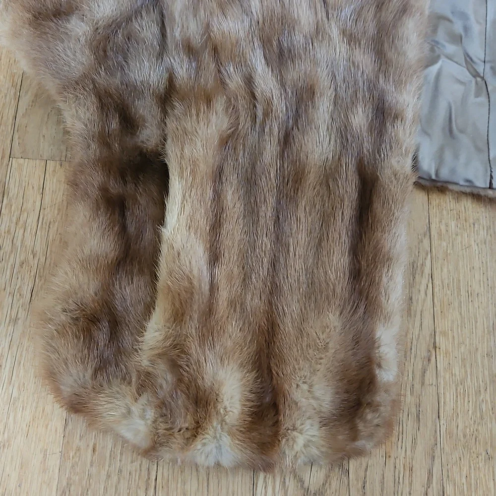 Vintage real mink shawl wrap with pockets S/M/L